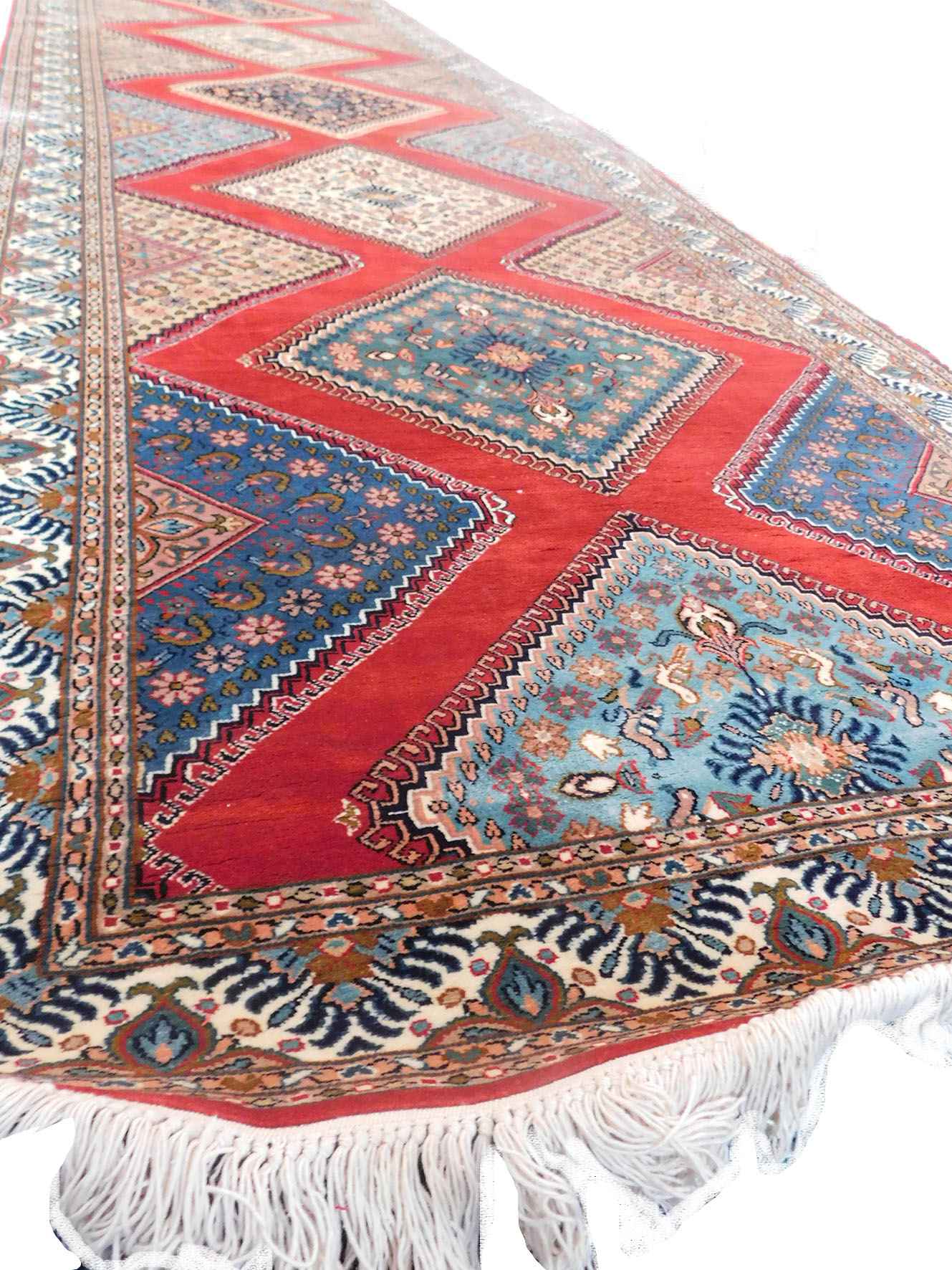 Size 2.5x 10 feet's Hand-made Carpet(Silk on Silk ) (KE 27)