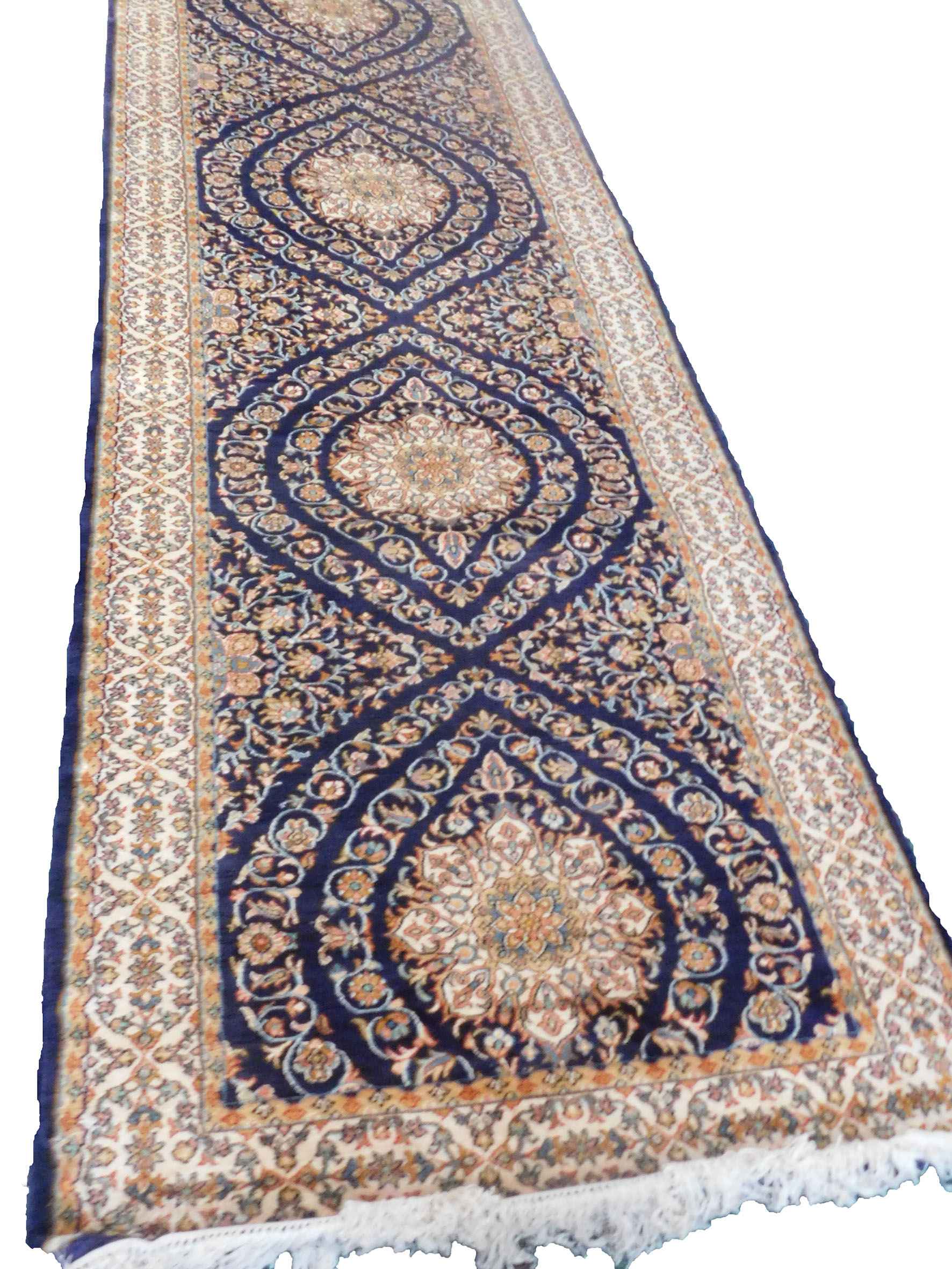  Size 2.5x 10  feet's Hand-made Carpet(Silk on Silk) (KE 29)