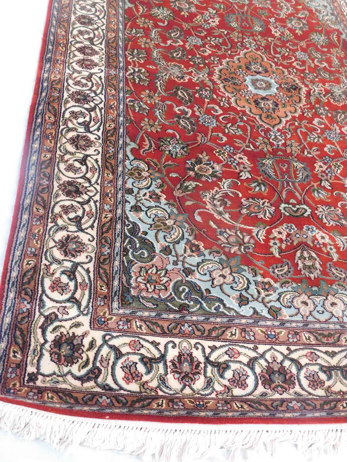 Size 3x 4 feet's Hand-made Carpet(Silk-Weave-Silk-base)-(KE-44)