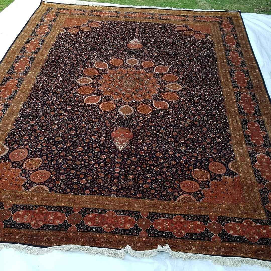 Size 10x14  feet's Hand-made Carpet(Silk-Weave-Silk-base)-(KE-51)