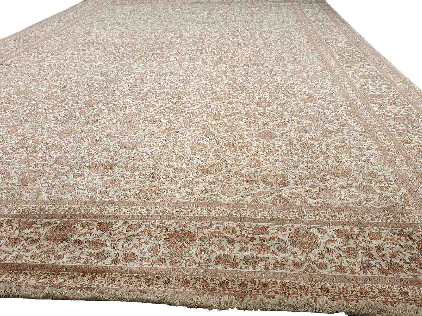 Size 15x25  feet's Hand-made Carpet((Silk-Weave-Silk-base) (KE-52)