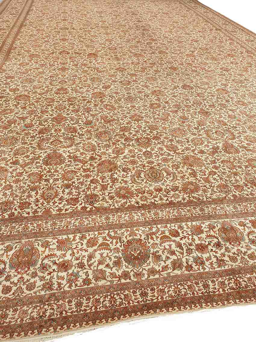 Size 15x25  feet's Hand-made Carpet((Silk-Weave-Silk-base) (KE-52)