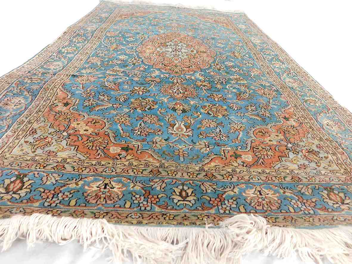 Size 3x 5  feet's Hand-made Carpet(Silk-Weave-Silk-base)-(KE-42)