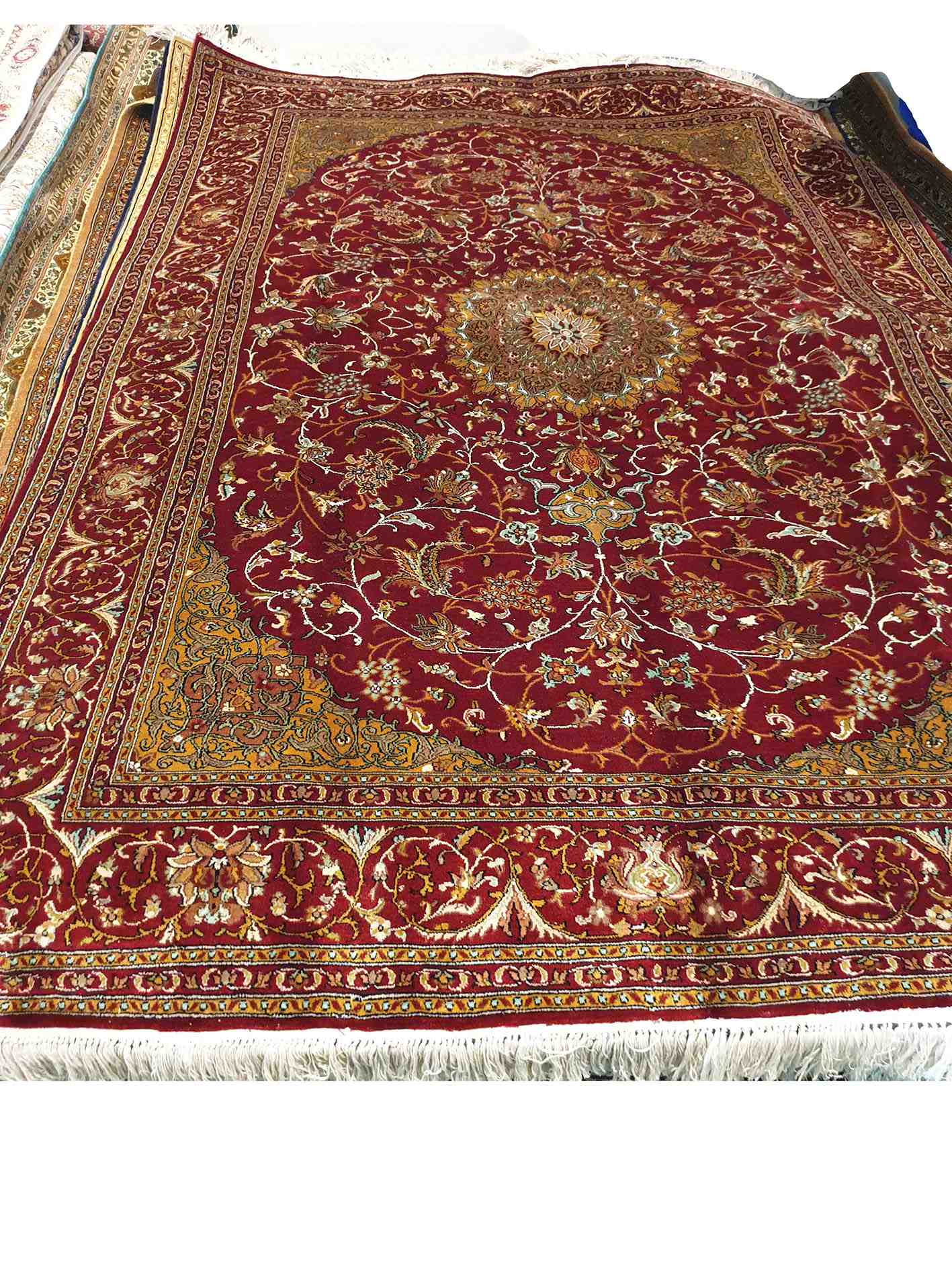 Size 4x6  feet's Hand-made Carpet Silk-Weave-Silk-base)-(KE-47)