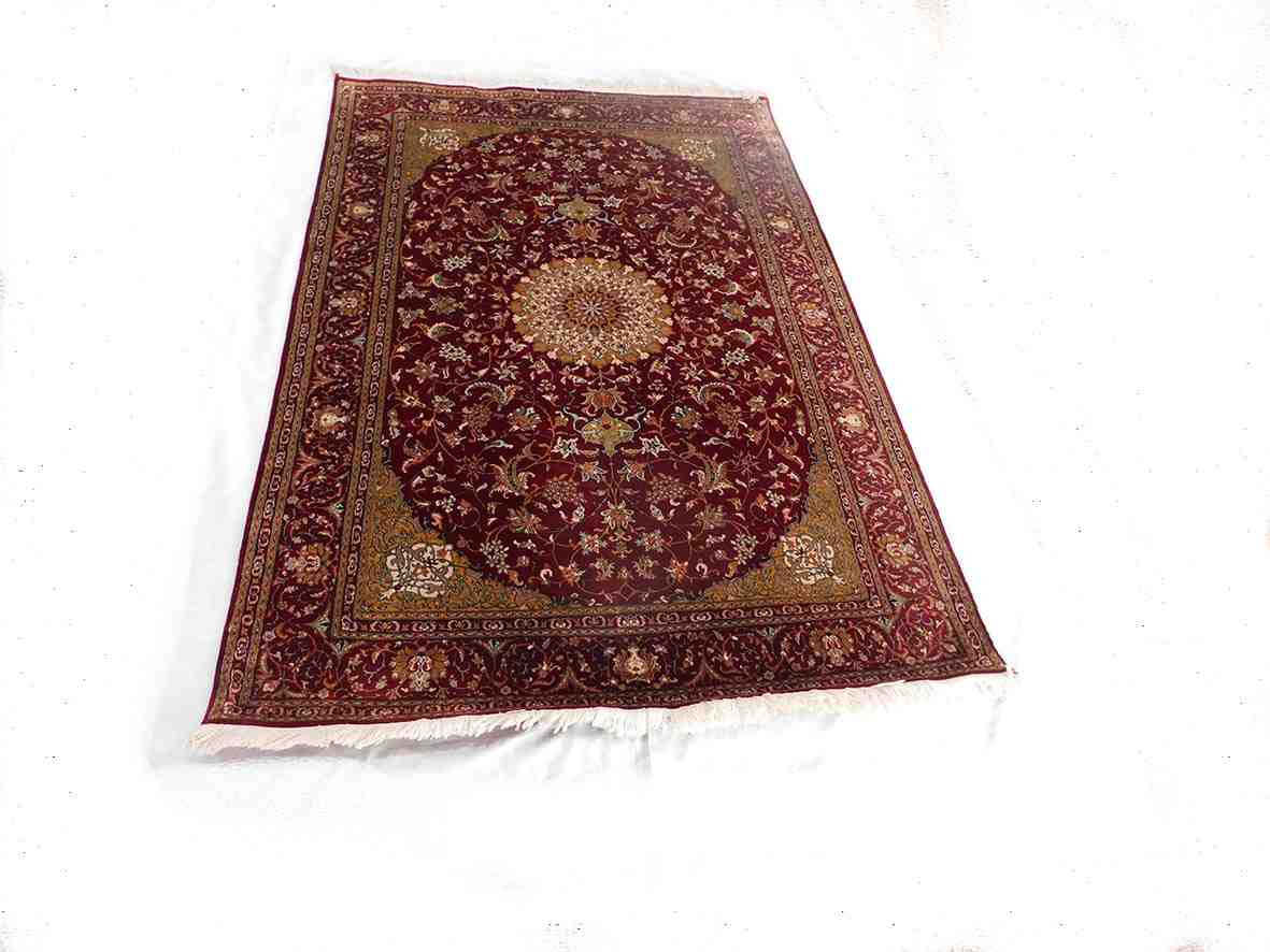 Size 4x6  feet's Hand-made Carpet Silk-Weave-Silk-base)-(KE-47)